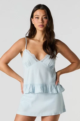 Linen-Blend Mini Skort