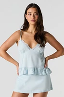 Linen-Blend Mini Skort