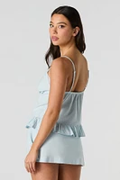 Linen-Blend Mini Skort