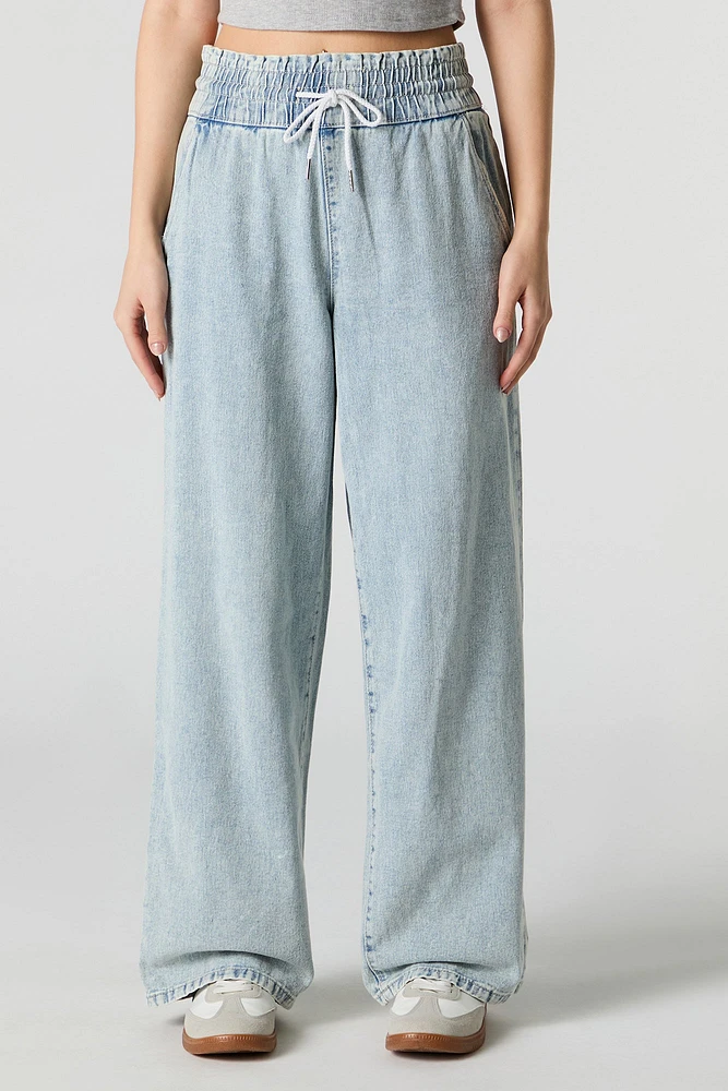 Drawstring Wide Leg Jean