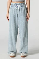 Drawstring Wide Leg Jean