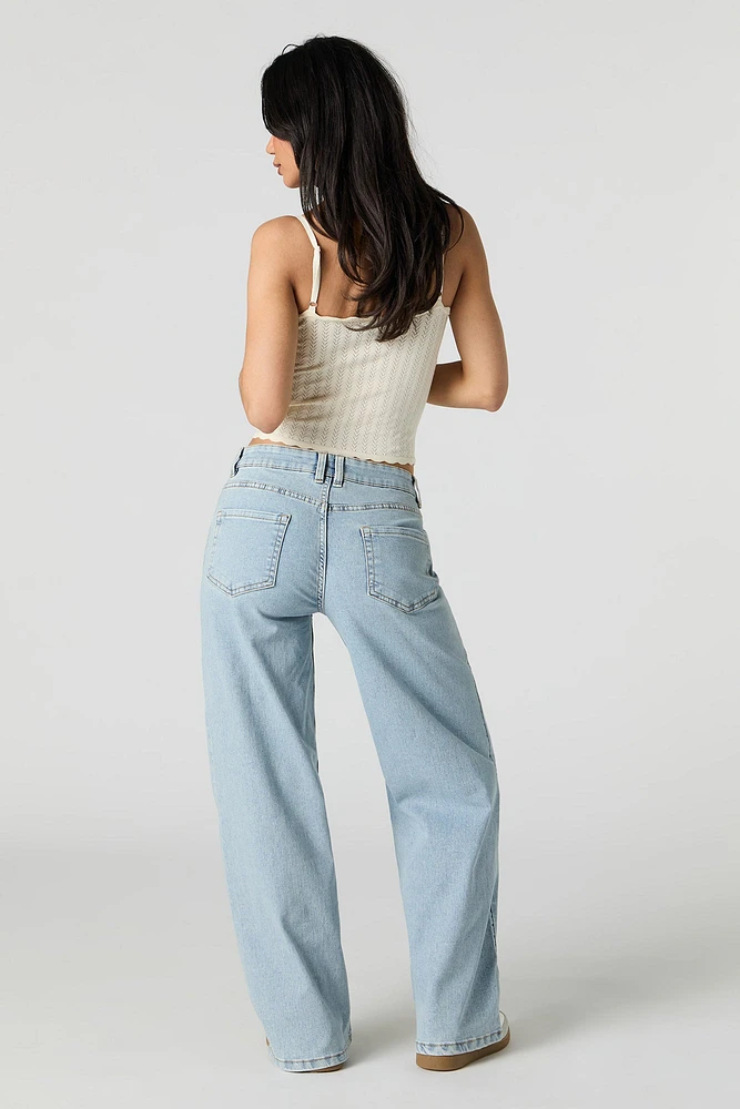 Low Rise Wide Leg Jean