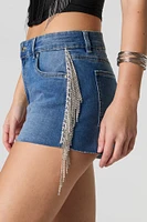 Rhinestone Fringe Denim Short