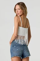 Stretch Distressed Denim Short