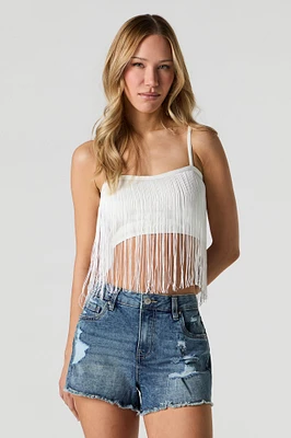 Stretch Distressed Denim Short