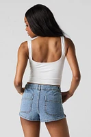 Front Pocket Denim Short