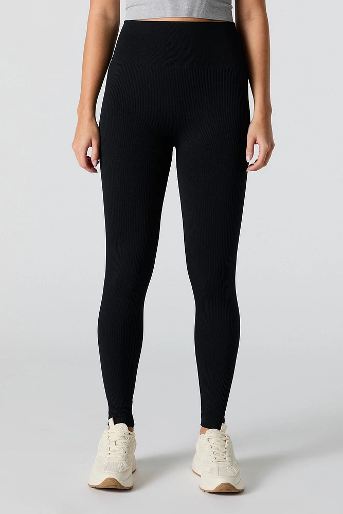 Active Seamless Ribbed Fleece Legging