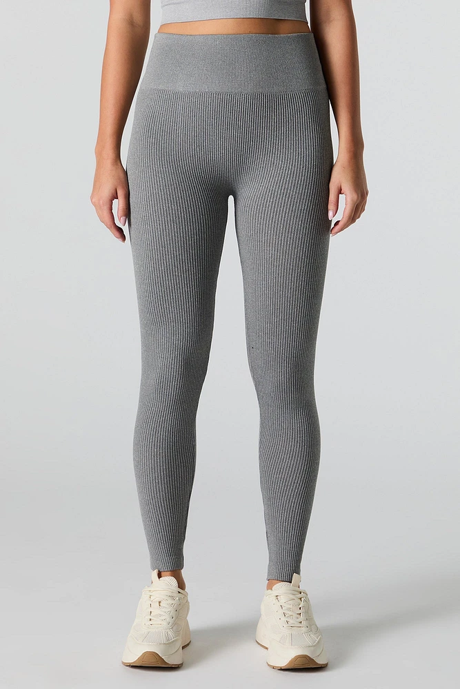 Legging Active cÃ´telÃ© sans couture en molleton