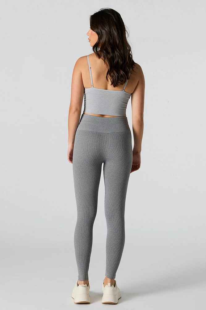 Legging Active cÃ´telÃ© sans couture en molleton