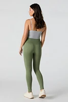 Legging Active côtelé sans couture en molleton