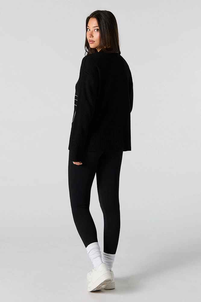 Legging en molleton côtelé