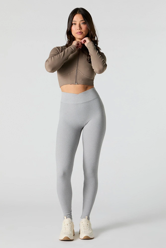 Legging Active côtelé avec bande de taille en V