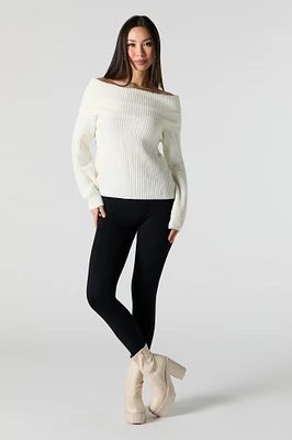 Ribbed Faux Fur Lined Legging