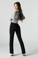 Ribbed Faux Fur Lined Flare Legging