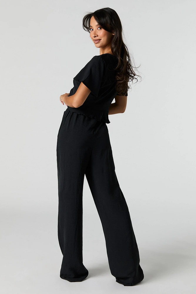 Flowy Drawstring Wide Leg Pant