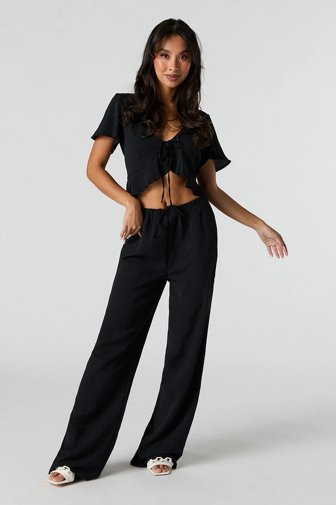 Flowy Drawstring Wide Leg Pant