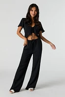 Flowy Drawstring Wide Leg Pant