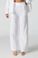 Pantalon à jambe large froissé