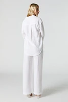 Pantalon à jambe large froissé