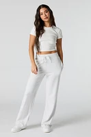 Pantalon habillé doux avec taille coulissante