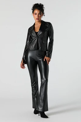 Faux Leather Flare Legging