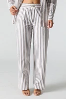 Poplin Striped Wide Leg Pant