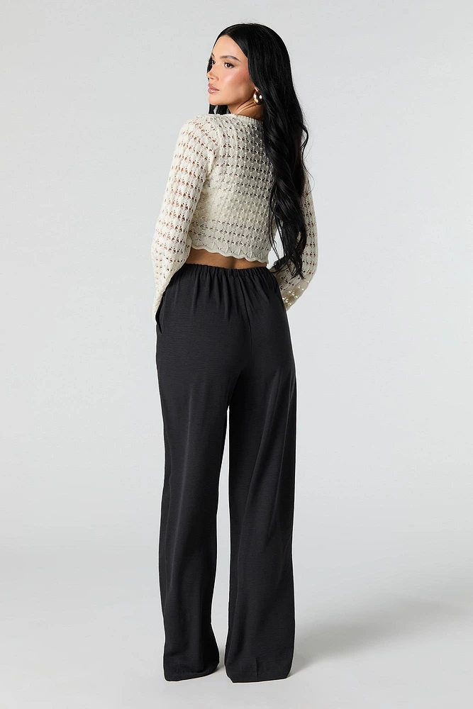 Drawstring Wide Leg Pant