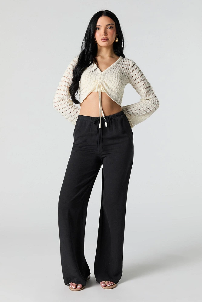 Drawstring Wide Leg Pant