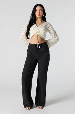 Drawstring Wide Leg Pant