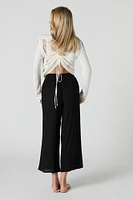 Textured Flowy Cropped Pant