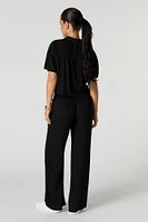 Textured Wide Leg Pant