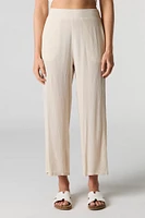 Pantalon écourté fluide à jambe large