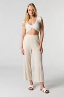 Pantalon écourté fluide à jambe large