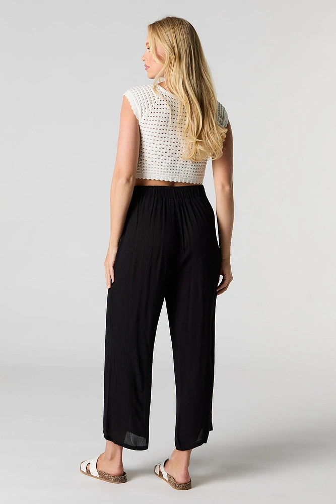 Flowy Wide Leg Cropped Pant