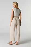 Pantalon écourté fluide à jambe large
