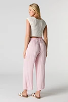 Pantalon écourté fluide à jambe large