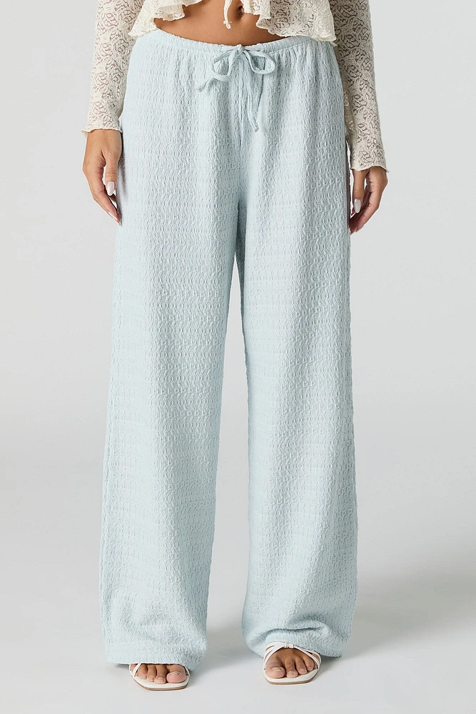 Textured Knit Wide Leg Pant