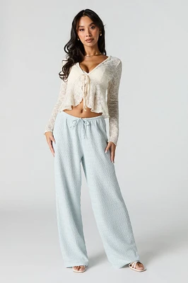 Textured Knit Wide Leg Pant