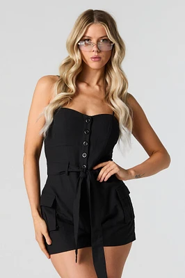 Belted Buttoned Romper