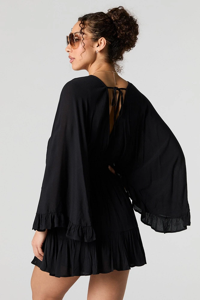 Surplice Bell Sleeve Flowy Romper