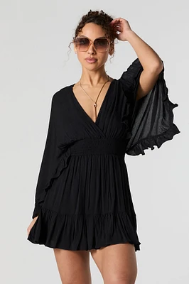 Surplice Bell Sleeve Flowy Romper