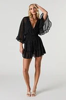 Chiffon Flowy Long Sleeve Mini Romper