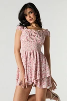 Smocked Waist Tiered Romper