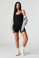Combi-short sans couture à encolure dégagée