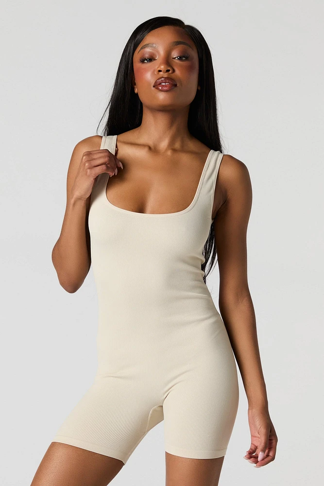 Seamless Scoop Neck Active Romper