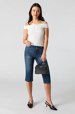 Capri en denim extensible