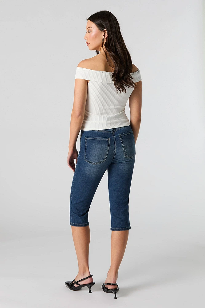 Capri en denim extensible