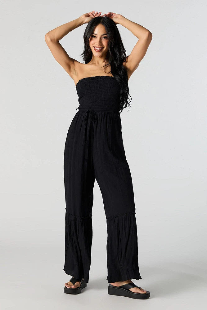 Smocked Tube Jumpsuit