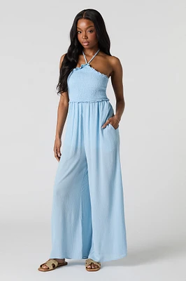 Halter Neck Wide Leg Jumpsuit