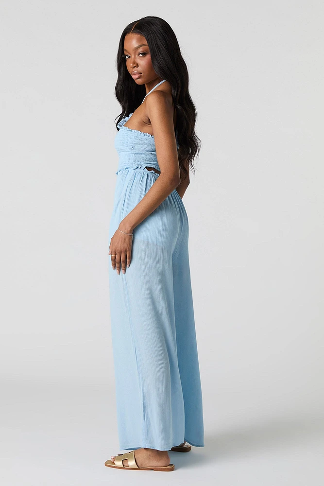 Halter Neck Wide Leg Jumpsuit